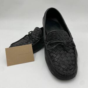 BOTTEGA VENETA イントレチャートベルト レザードライビングシューズ ボッテガヴェネタ モカシン スリッポン ローファー 革靴 39 黒 