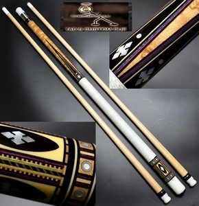 ◆Tad Custom Cues（タッド80’）4剣 18山 2シャフト 1インチロング＆314シャフト 新品レベル★