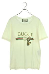 グッチ GUCCI 18AW 493117 X9V42 サイズ:S ラビットアップリケ ヴィンテージロゴTシャツ 中古 SB01