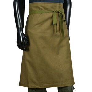 チェコ軍放出品 ワークエプロン 前掛け ヘリンボーン生地製 Czech brown apron ウエストエプロン 帆前掛け