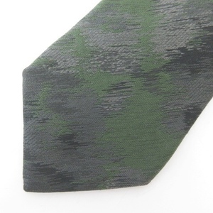 ボッテガヴェネタ BOTTEGA VENETA 刺繍 ネクタイ レギュラータイ シルク混 総柄 グリーン グレー ブラック メンズ