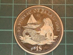 【1円スタート】パラオ共和国 海洋生物保護年記念 １ドル硬貨 1992年