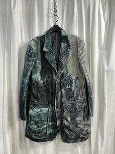 2022AW yohji yamamoto pour homme プリントコーデュロイフラップポケットジャケット（HE-J41-820）