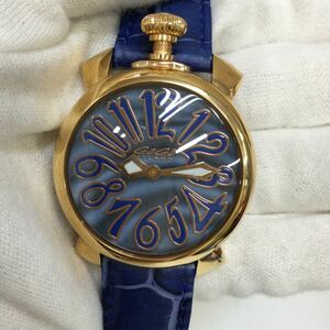 ◎【GAGAMILANO/ガガミラノ】MANUALE40 5021 N.27070 青 ブルー ゴールド レディース腕時計 ブランド小物 本体のみ 【全国送料一律520円】