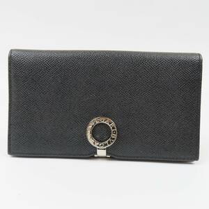 79463BVLGARI ブルガリ 新品同様美品 ブルガリブルガリ クリップ式 ロングウォレット 長財布 レザー ブラック メンズ