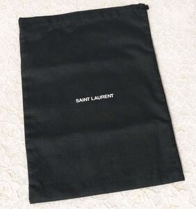 サンローラン「SAINT LAURENT」バッグ保存袋 (2664) 正規品 付属品 布袋 巾着袋 ブラック 布製 22×30cm イヴサンローラン ポシェット用