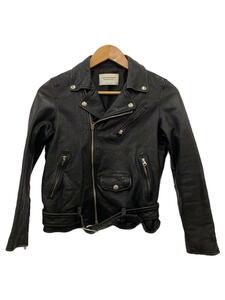 beautiful people◆SHRINK LEATHER RIDERS JACKET/ダブルライダース/羊革/BLK/1645402401