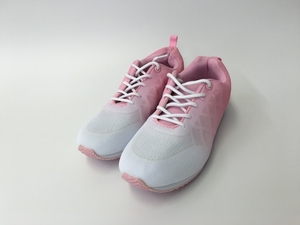 CWA1011　新品　シューズ　靴　介護　看護　メッシュ　軽量　23.5cm　ホワイト×ピンク