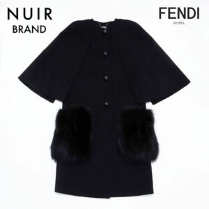 フェンディ FENDI コート ファー ケープ ブラック