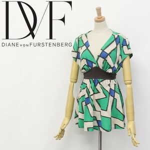 ◆Diane von Furstenberg Maternity/ダイアンフォン ファステンバーグ FERNITA シルクジャージー 総柄 リボン マタニティ トップス M