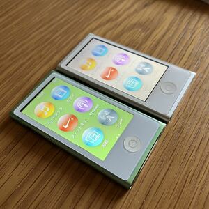 【Apple アップル】iPod nano 第7世代 MD480J / MD478J 16GB 銀 緑 2台セット まとめ売り 本体のみ