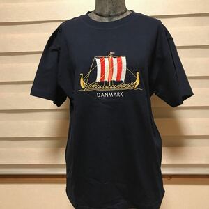 DENMARK Tシャツ　新品未使用　帆船刺繍　タグ付き　ユーロ古着