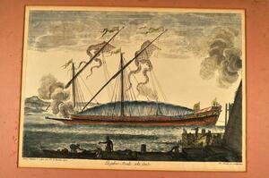 LA GALERE REALE ALA FONDE　ガレー船の図　1690年頃　ベンハー