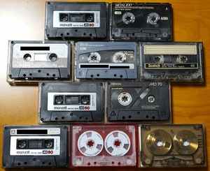 中古 カセットテープ オープンリールデザイン、メタルポジション、データカセットまとめて 10本セット ジャンク品