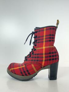 Dr.Martens◆レースアップブーツ/UK4/RED/DARCIE/チェック