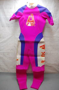 /に568.RANK ウエットスーツ Lサイズ 半袖 ピンク マリンスポーツ サーフィン シュノーケリング等々