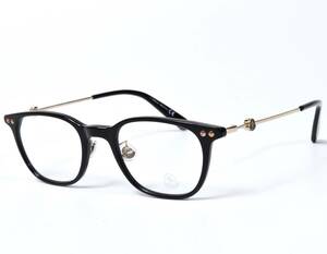 未使用 MONCLER モンクレール メガネ フレーム 眼鏡 ML5141-D 001 ブラック×ゴールド スクエア アジアンフィット