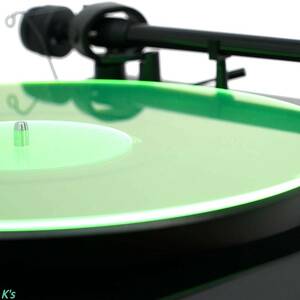 グリーン アメリカ製 シースルー 音質 派手さを抑えた サウンド LP スリップ マット アクリル ターンテーブル マット レコードプレーヤー