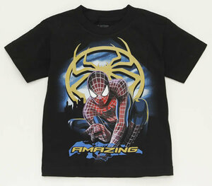 MARVEL (マーベル) スパイダーマン AMAZING SPIDEA-MAN 2　Tシャツ ブラック 　130cm(7歳用)