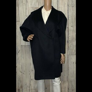 Max Mara◇マックスマーラ・カシミヤコート◇36サイズ　ネイビー系　高級クリーニング済み　美品