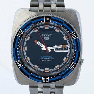 ランク　SEIKO 5 SPORTS セイコー ファイブスポーツ 7S36-0080 自動巻 復刻モデル メタリックブルー文字盤 デイデイト メンズ腕時計 #35532