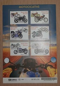 バイクテーマ切手ミニシート★ブラジルの切手★新品未使用