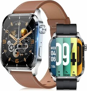 スマートウォッチ 1.91インチ大画面 スポーツウォッチ 2種バンド付き Bluetooth5.3通話機能付き smart watch IP68防水 100