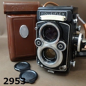 FK-2953◆ROLLEI FLEX 2眼カメラ　美品　革ケース付き　簡易動作OK