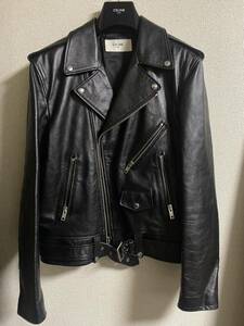 celine 19aw クラシックバイカー レザーライダースジャケット 54 オーバーサイズ エディスリマン hedi slimane leather jacket