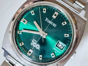 1円スタート☆SEIKO セイコーアクタス YOMIURI 読売創刊100年 限定モデル【7005-7001】AT 紳士用機械式腕時計 昭和49年新品購入品 付属品有