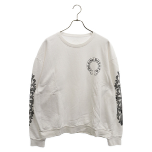 CHROME HEARTS クロムハーツ SWTSHRT PLVRスウェット 袖フローラルクロスホースシューバックプリントスウェット