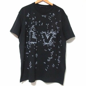 美品 22AW LOUIS VUITTON ルイヴィトン LVスプレッド エンブロイダリー 半袖 Tシャツ RM222M NPL HNY14W Mサイズ ブラック