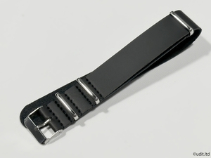 ラグ幅：20mm レザー NATOストラップ 柔らかい ブラック 腕時計ベルト 腕時計用バンド