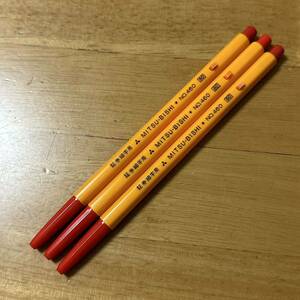 新品 廃盤 MITSUBISHI 三菱鉛筆 証券細字用 ボールペン No.460 赤 3本 昭和レトロ