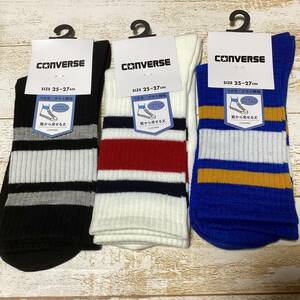 ☆2　福助　CONVERSE　靴下　ソックス　25～27ｃｍ　3足セット　男性用　コンバース　まとめ売り　つま先・かかと補強　送230円～