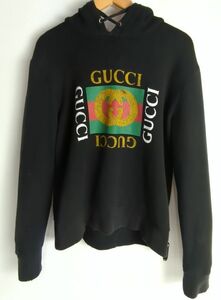 グッチ スウェット パーカー プルオーバー オールドロゴ GGロゴ シェリーライン トップス　Sサイズ GUCCI ◆3115/登呂店