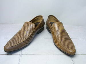 VISARUNO/ビサルノ　リザード ローファー　紳士靴　SIZE：２６ / 約 ２７．５ cm　ブラウン系　美品
