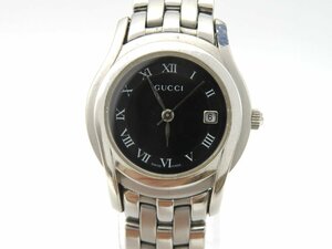 1円◆稼働◆ グッチ 5500L ブラック クオーツ レディース 腕時計 L53504