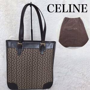 CELINE セリーヌ リリー Cマカダム レザー トートバッグ キャンバス