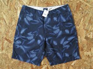 新品☆本物 J.CREW LINEN COTTON BEACH SHORT ジェイクルー リーフ柄 ショーツ W32 USA限定モデル トロピカル