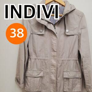 INDIVI インディ コート トレンチコート ジャンパー ジャケット ベージュ系 レディース 38サイズ【CT62】