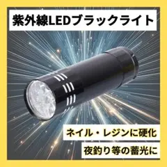 ブラック ライト LED UV 紫外線 ライト 9led 硬化  コンパクト