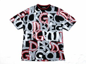 美品 DOLCE & GABBANA ドルガバ グラフィティ ロゴペイント柄 Tシャツ G8JT0T HH7EX ブラック×グレー×レッド メンズ 50 カットソー