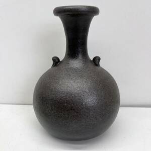 h2492 □中古□ 珠洲焼 花瓶 花器 花入フラワーベース 一輪挿し 和風 陶芸品 昭和レトロ