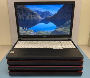 中古ノートパソコン ４台セット ★Windows10★Fujitsu Core i5-10310U/@2.21GHz/8GB/SSD 240GB/15インチ以上★