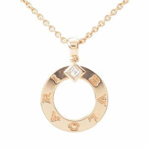 【ブルガリ】BVLGARI　ブルガリブルガリ 1P ダイヤ K18PG ネックレス ペンダント ピンクゴールド 9.3g 【中古】【正規品保証】205301