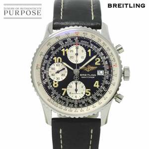 ブライトリング BREITLING オールドナビタイマー A13022 クロノグラフ メンズ 腕時計 デイト ブラック 文字盤 オートマ 自動巻き 90224125