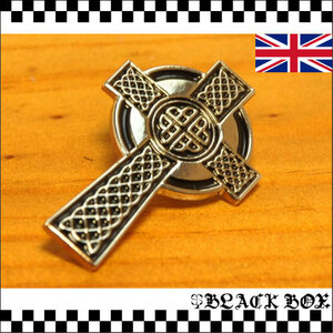 英国 インポート Pins ピンズ ピンバッジ CELTIC CROSS Celt ケルト模様 十字架 アイリッシュ PUNK パンク 554