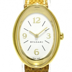 BVLGARI(ブルガリ) 腕時計 オーバル OV32G レディース K18YG/リザードベルト 白