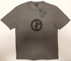 [新品] GIORGIO ARMANI　ランウェイモデルの【メンズ・ニットジャージTシャツ】◆2023-24年秋冬モデル　サイズ：52(XL相当)　◆色：茶系